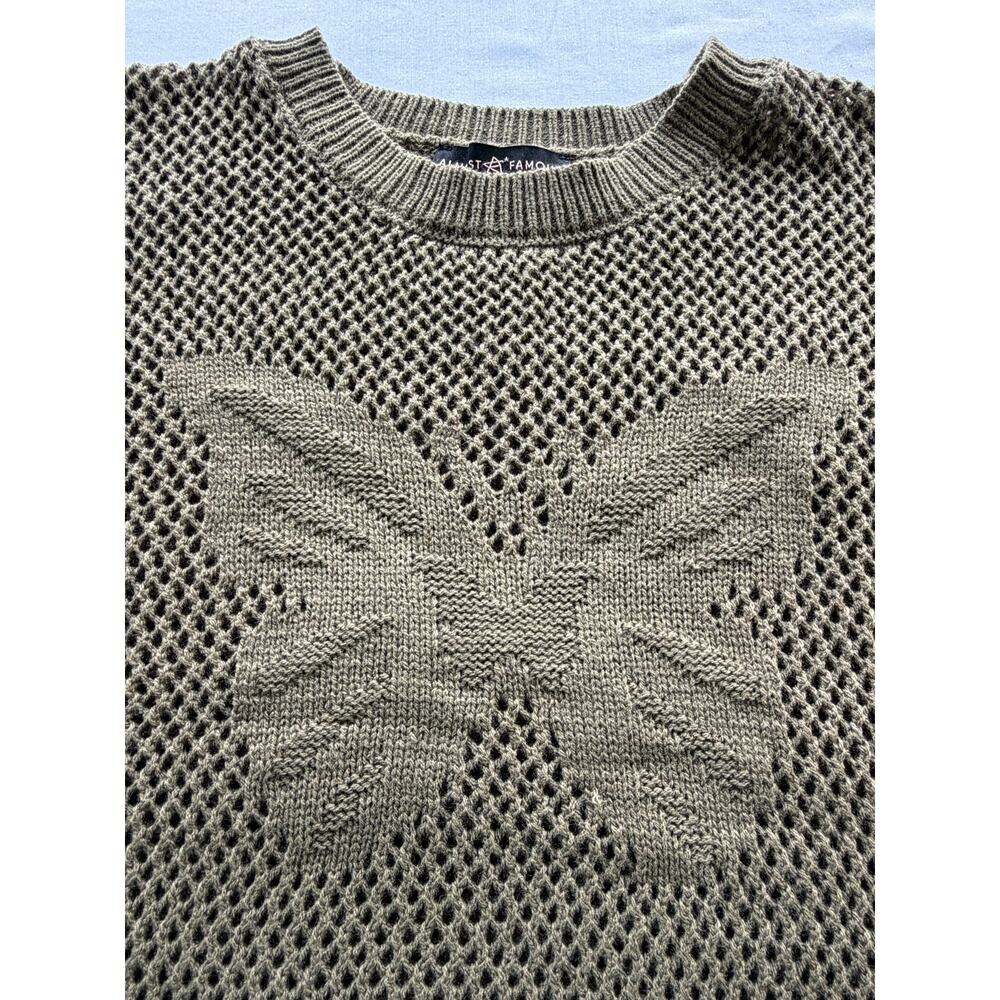 Fairycore NWT Butterfly Almost Famous Olive Sweater Indie Earthy Grunge Fairy XL